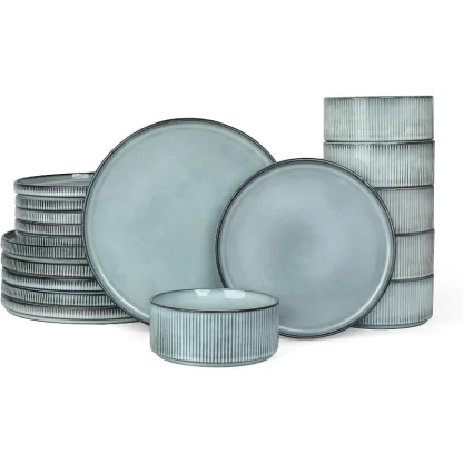 Round Matte Ripple Dish Set - Image 6