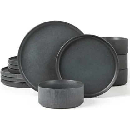 Round Matte Ripple Dish Set - Image 3