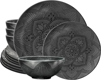 Retro Floral Pattern Dish Set
