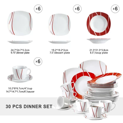 Wavy Striped Square Dish Set - Image 7