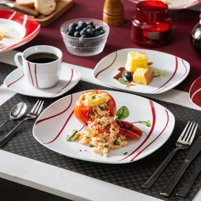 Wavy Striped Square Dish Set - Image 2