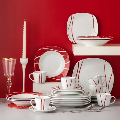 Wavy Striped Square Dish Set - Image 5