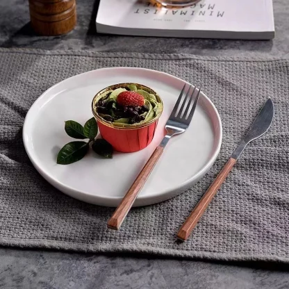 Deep Round White Dish Set - Image 4