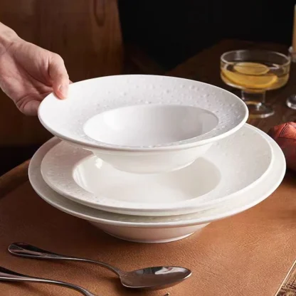 Oval Shape Deep White Dish Set - Image 2