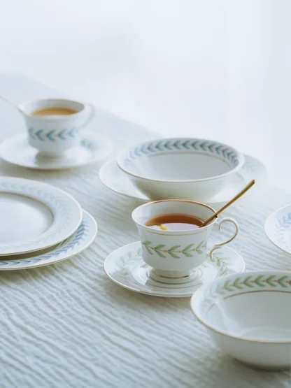 Simple Printed Trim Round Dish Set - Image 2