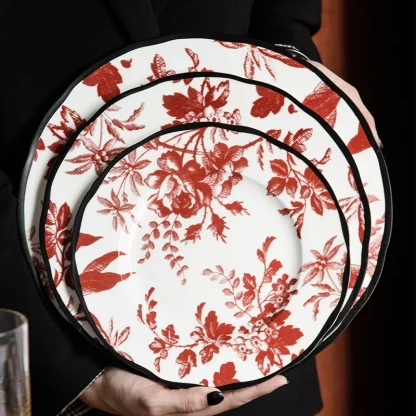 Romantic Floral Round Dish Set