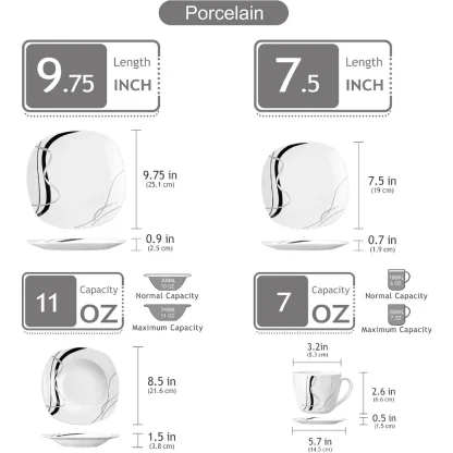 Simple Square Dish Set - Image 4