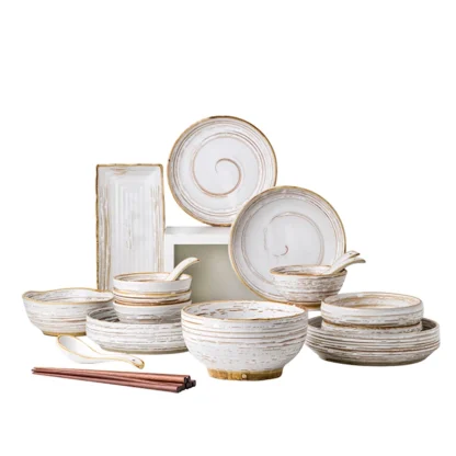 Round Swirling Pattern Dish Set