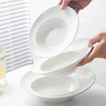 Oval Shape Deep White Dish Set - Image 3