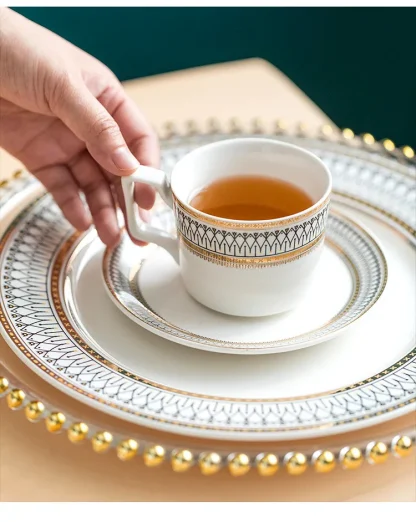Elegant Round Patterned Dish Set - Image 3