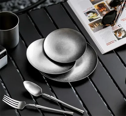 Metallic Round Dish Set - Image 3