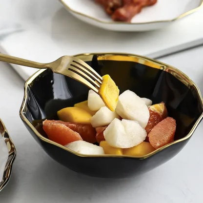 Wavy Gold-like Trim Dish Set - Image 3