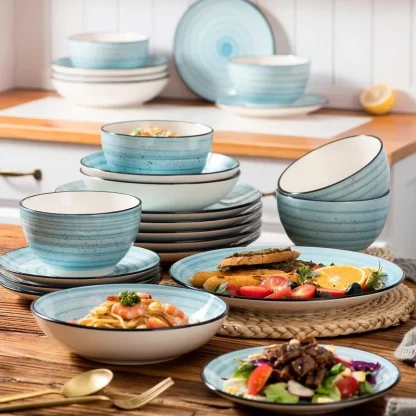 Round Black Trim Dish Set - Image 7