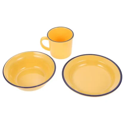 Round Retro Yellow Dish Set - Image 2