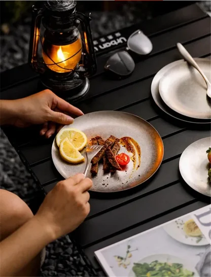 Metallic Round Dish Set - Image 6