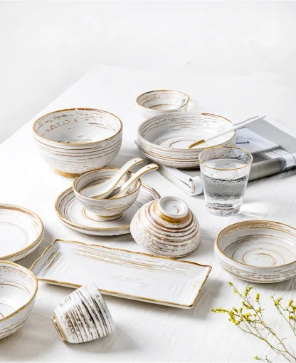 Round Swirling Pattern Dish Set - Image 2