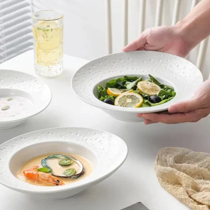 Oval Shape Deep White Dish Set - Image 5