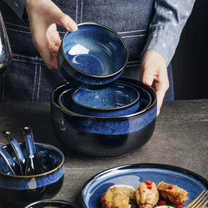 Shiny Deep Blue Dish Set - Image 5