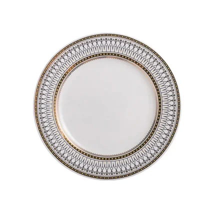Elegant Round Patterned Dish Set