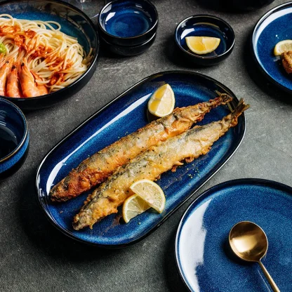 Shiny Deep Blue Dish Set - Image 4