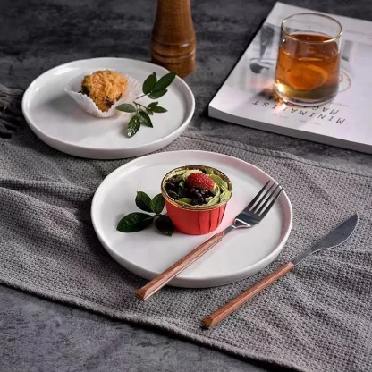 Deep Round White Dish Set - Image 5