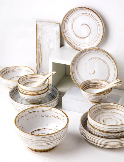 Round Swirling Pattern Dish Set - Image 4