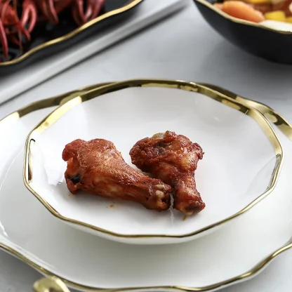 Wavy Gold-like Trim Dish Set - Image 4