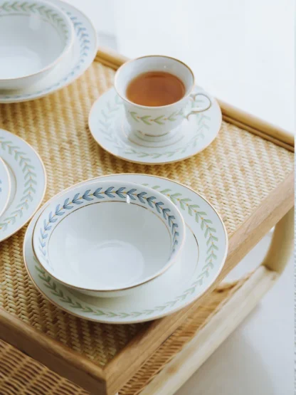 Simple Printed Trim Round Dish Set - Image 4