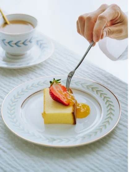 Simple Printed Trim Round Dish Set