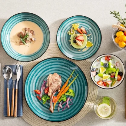 Round Black Trim Dish Set - Image 5