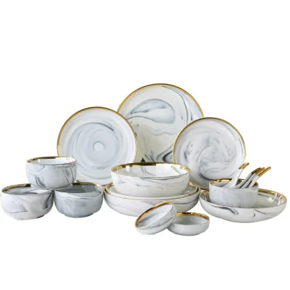 Deep Gold-like Trim Dish Set - Image 6