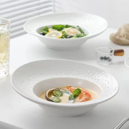 Oval Shape Deep White Dish Set
