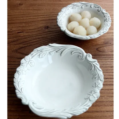 Creative Floral Embossed Dish Set - Image 5