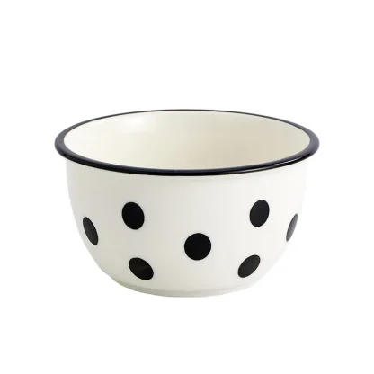 Round Polka Dot Print Dish Set - Image 7