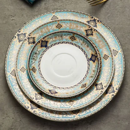 Retro Formal Round Dish Set - Image 5