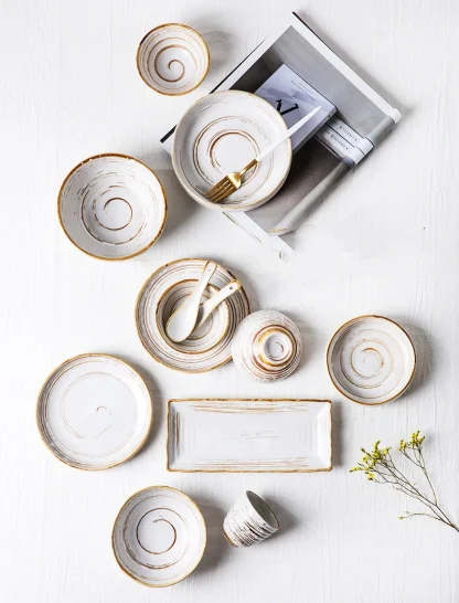 Round Swirling Pattern Dish Set - Image 3