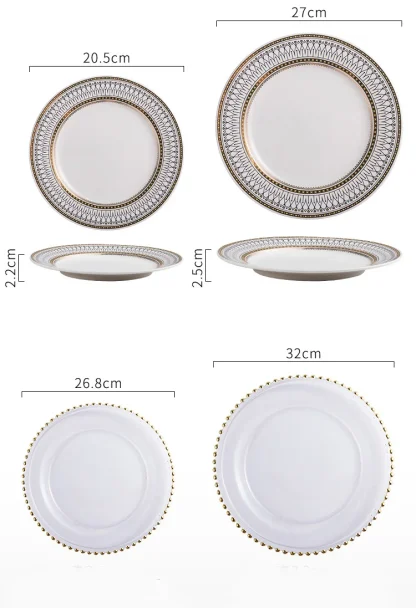 Elegant Round Patterned Dish Set - Image 7