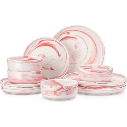 Simple Marble Pattern Dish Set - Image 3