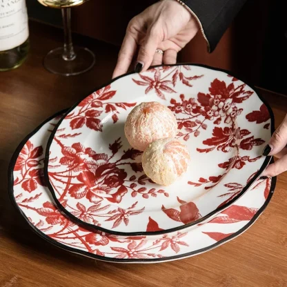 Romantic Floral Round Dish Set - Image 2