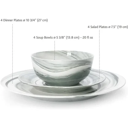 Spiral Printed Dish Set - Image 4