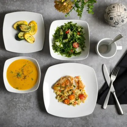 Everyday Square Plain Dish Set - Image 4