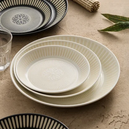 Simple Shallow Round Dish Set