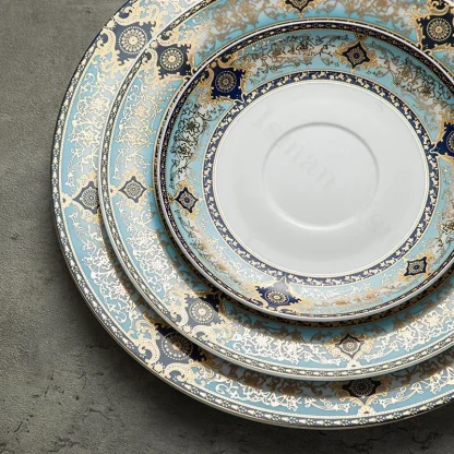 Retro Formal Round Dish Set - Image 4