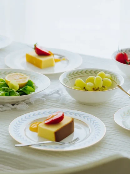 Simple Printed Trim Round Dish Set - Image 3